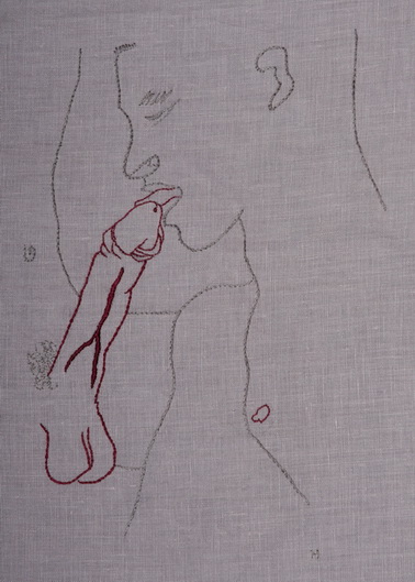 Ils, dessins érotiques de Jean Cocteau - broderie érotique